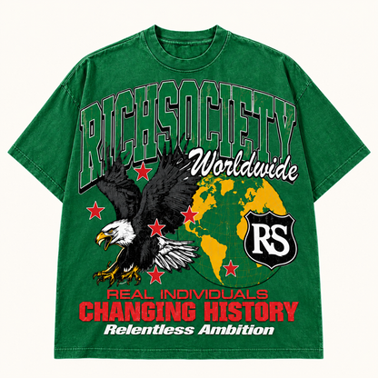 Rich Society Worldwide Eagle Green tee