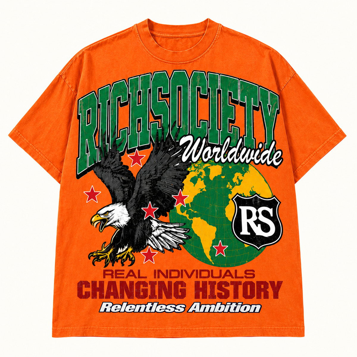 Rich Society Worldwide Eagle Orange tee