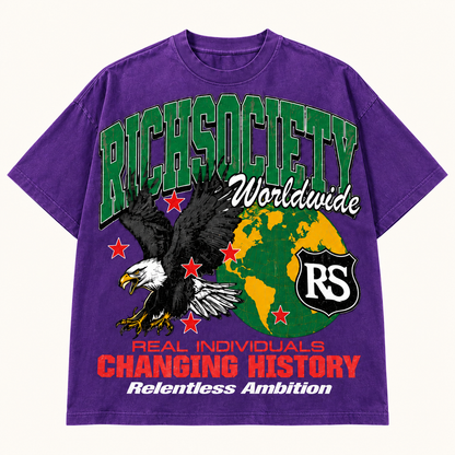 Rich Society Worldwide Eagle Purple tee