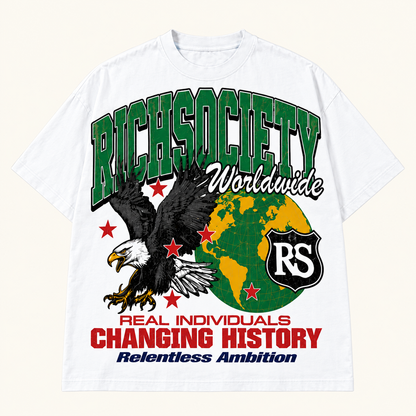 Rich Society Worldwide Eagle White tee