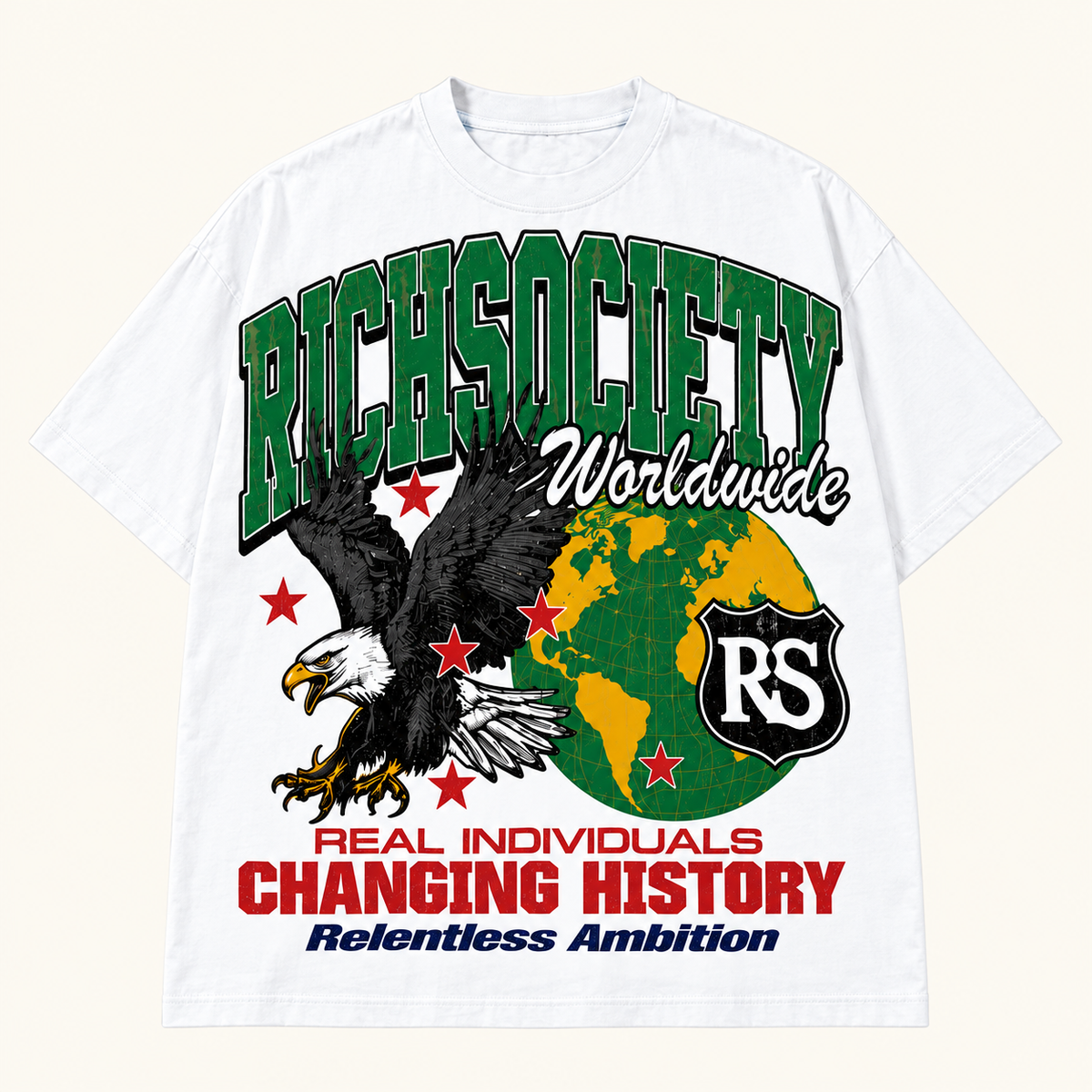 Rich Society Worldwide Eagle White tee