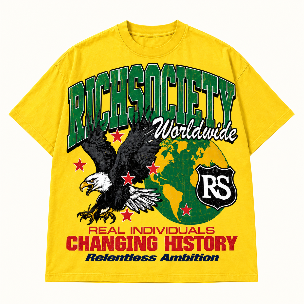 Rich Society Worldwide Eagle Yellow tee